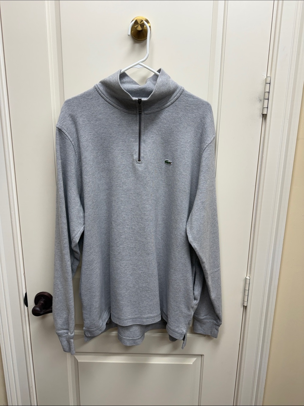 Lacoste Men’s Heather Gray Half-Zip Pullover